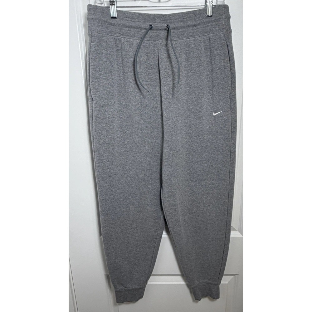 Nike Dri-Fit One Women's High-Waisted 7/8 French Terry Joggers Size Large Grey